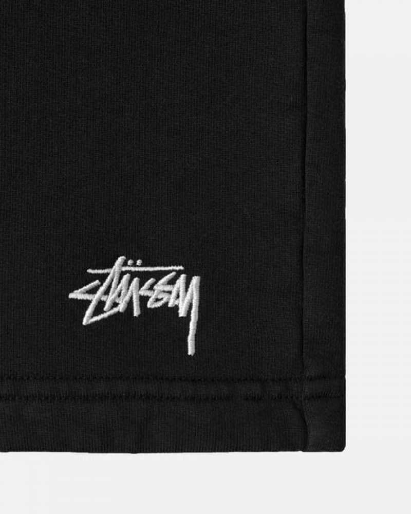 Stussy Overdyed Stock Logo Sweat Kısa Sweatshorts Kadın Siyah Türkiye | GCC-4734