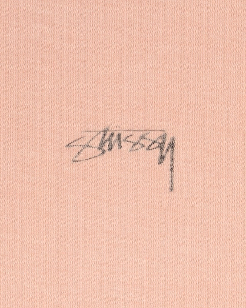 Stussy Pig. Dyed Inside Out Crew T shirt Erkek Açık Pembe Türkiye | GDI-5562