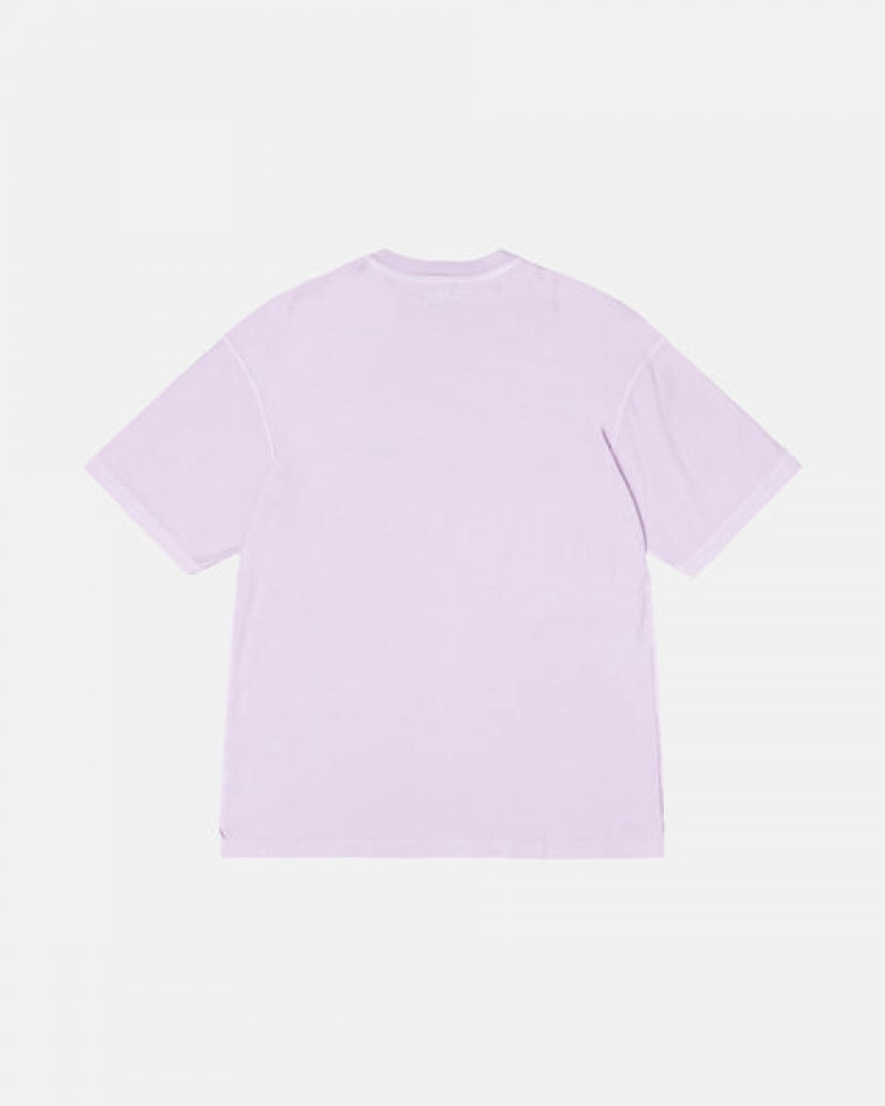 Stussy Pig. Dyed Inside Out Crew T shirt Erkek Mor Türkiye | DBG-9590