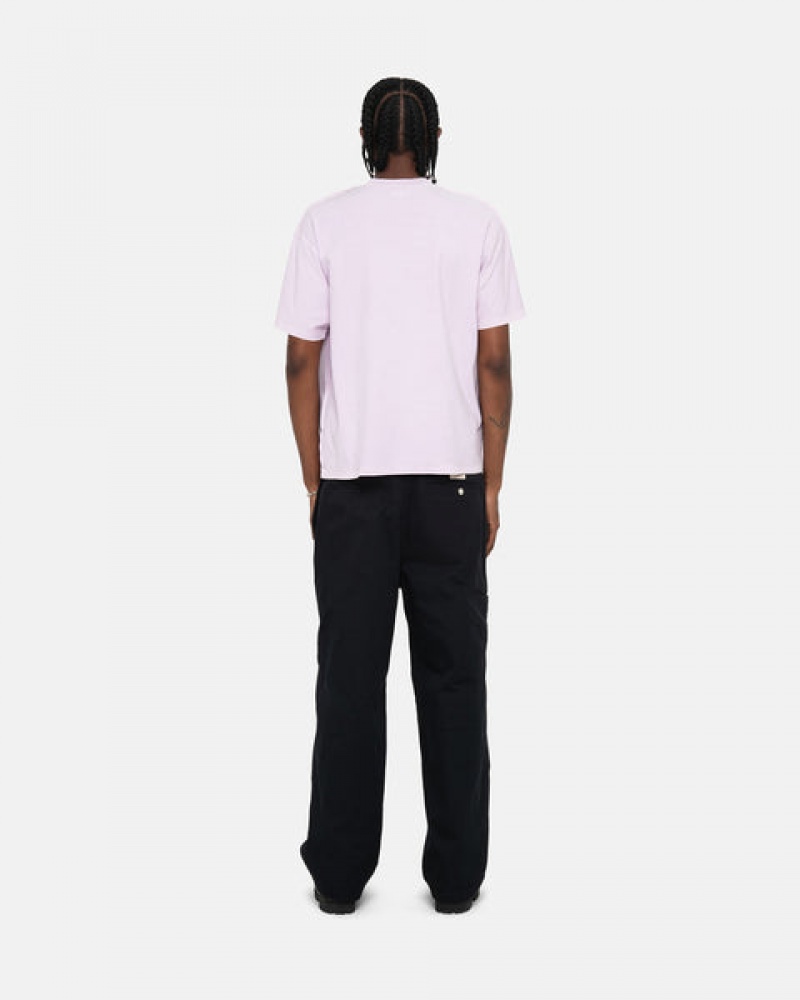 Stussy Pig. Dyed Inside Out Crew T shirt Erkek Mor Türkiye | DBG-9590