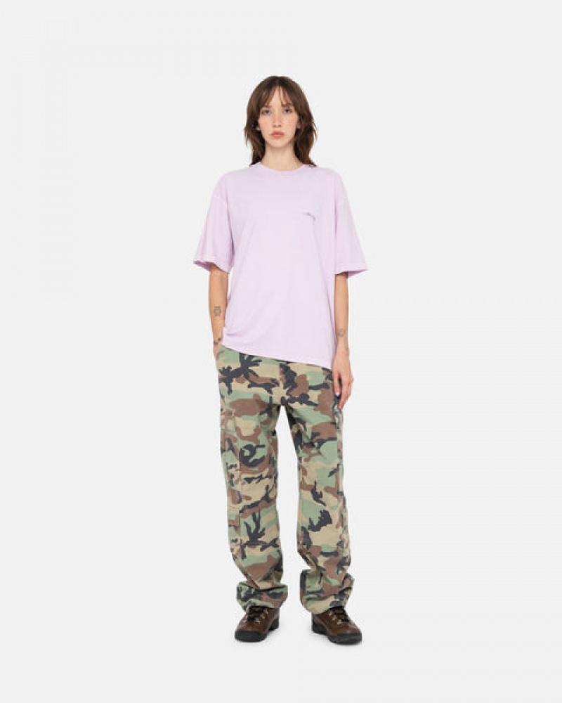 Stussy Pig. Dyed Inside Out Crew T shirt Erkek Mor Türkiye | DBG-9590
