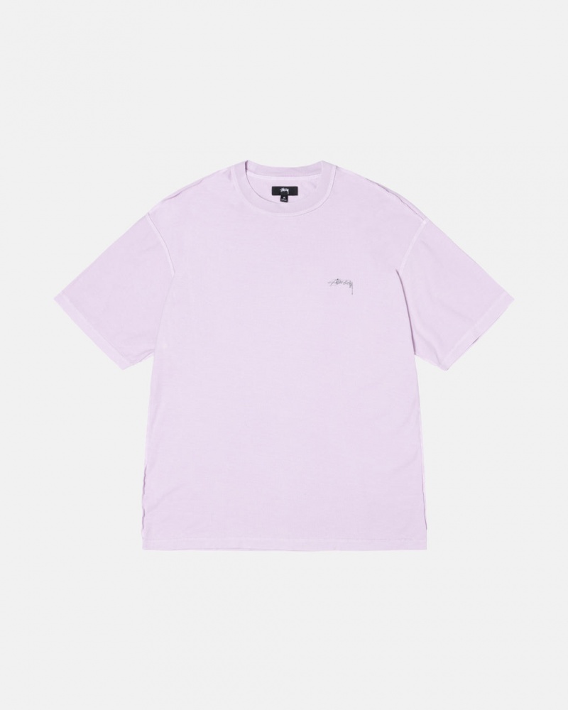 Stussy Pig. Dyed Inside Out Crew T shirt Erkek Mor Türkiye | DBG-9590