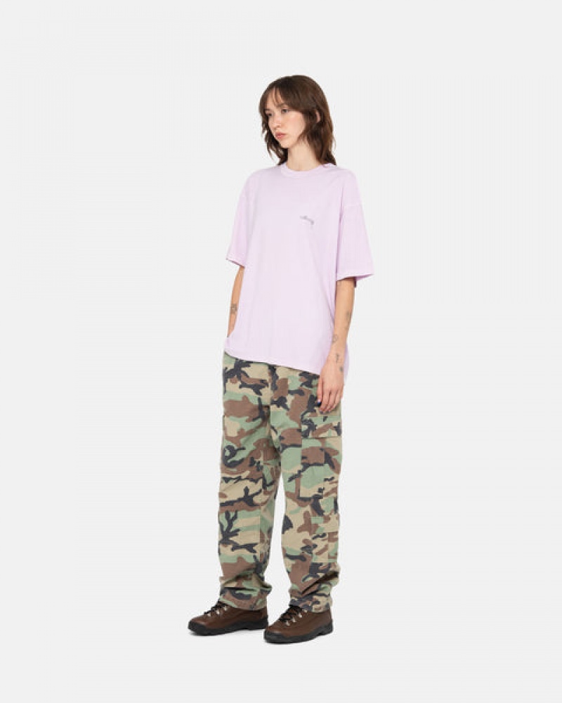 Stussy Pig. Dyed Inside Out Crew T shirt Kadın Mor Türkiye | ZOB-9419