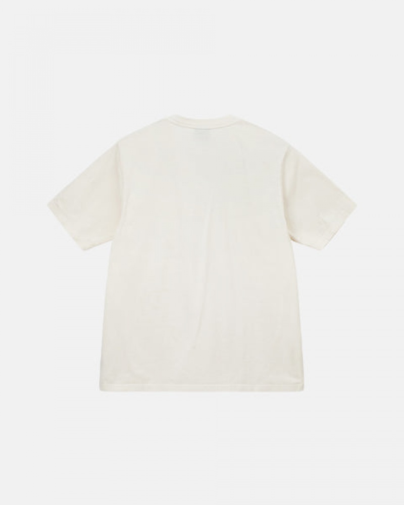 Stussy Pigment Dyed Crew T shirt Erkek Bej Rengi Türkiye | JIG-0471