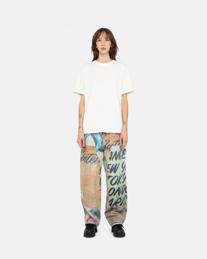 Stussy Pigment Dyed Crew T shirt Erkek Bej Rengi Türkiye | JIG-0471