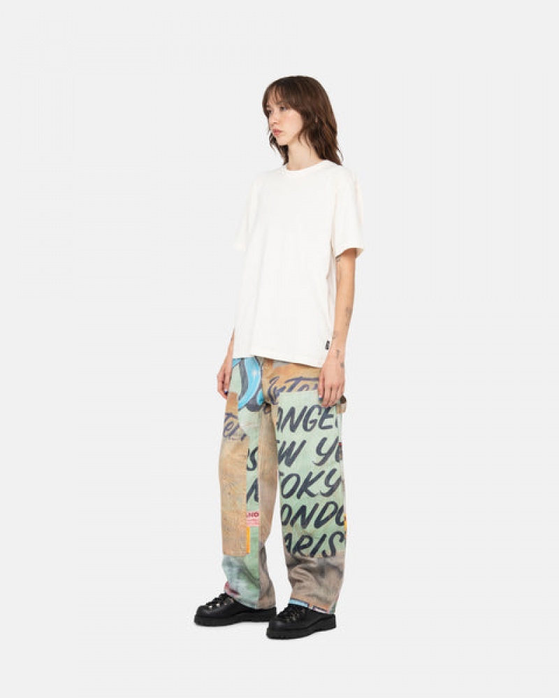 Stussy Pigment Dyed Crew T shirt Erkek Bej Rengi Türkiye | JIG-0471