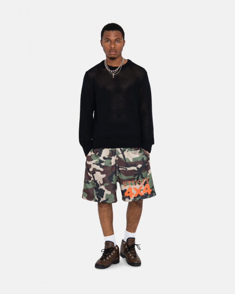 Stussy Pigment Dyed Loose Gauge Knit Kazak Kazak Kadın Siyah Türkiye | DVJ-9380