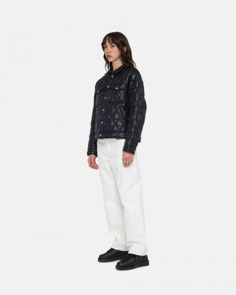 Stussy Ranch Jacket Kapitone Naylon Mont Erkek Siyah Türkiye | QID-6941