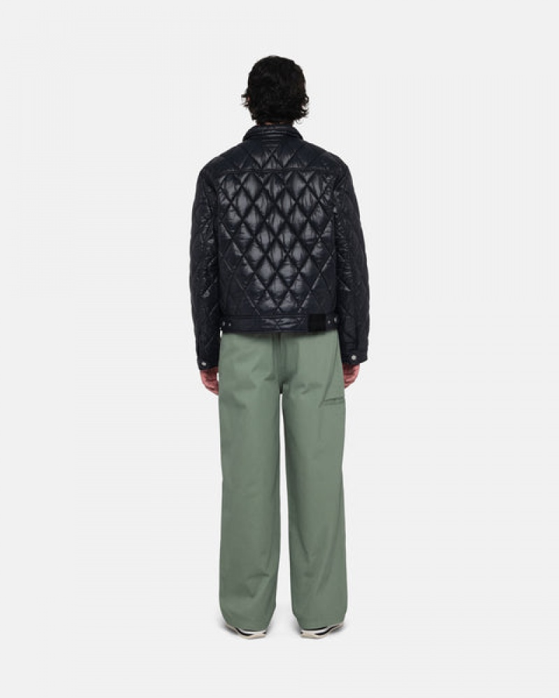Stussy Ranch Jacket Kapitone Naylon Mont Erkek Siyah Türkiye | QID-6941