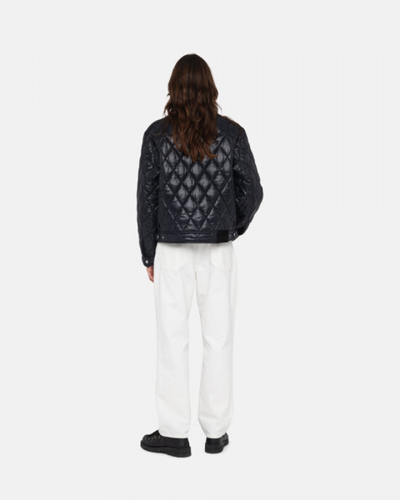 Stussy Ranch Jacket Kapitone Naylon Mont Erkek Siyah Türkiye | QID-6941