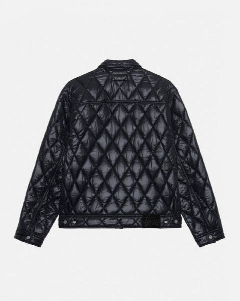 Stussy Ranch Jacket Kapitone Naylon Mont Erkek Siyah Türkiye | QID-6941