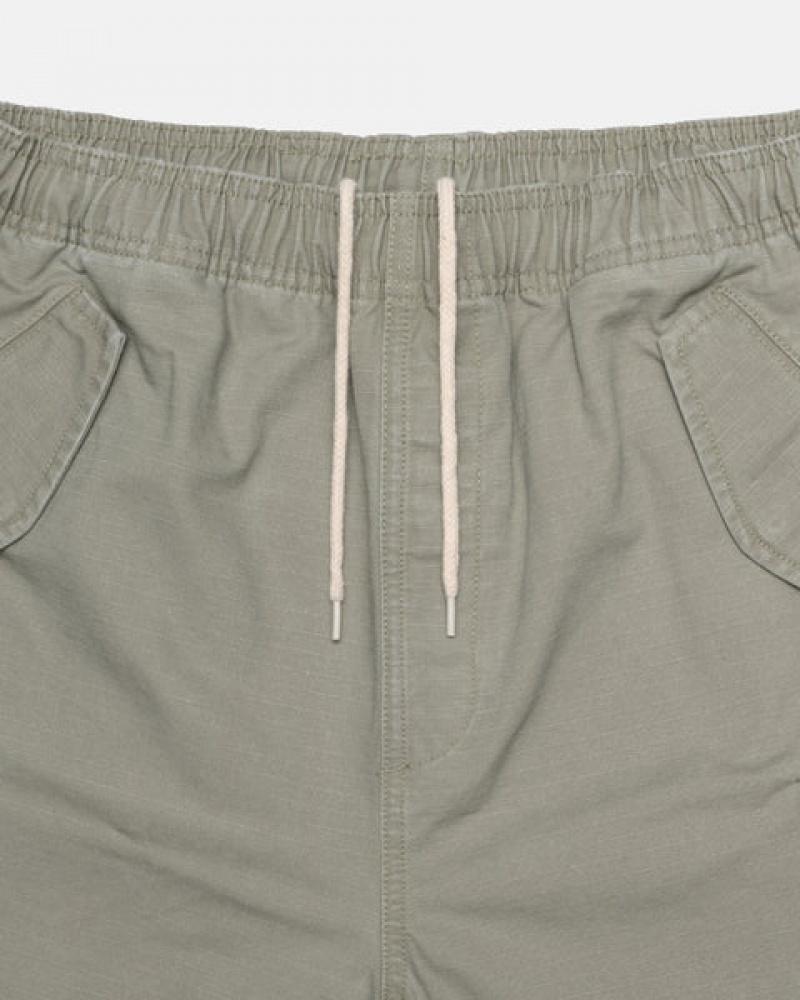 Stussy Ripstop Cargo Beach Kısa Şort Erkek Zeytin Yeşili Türkiye | LDV-4838