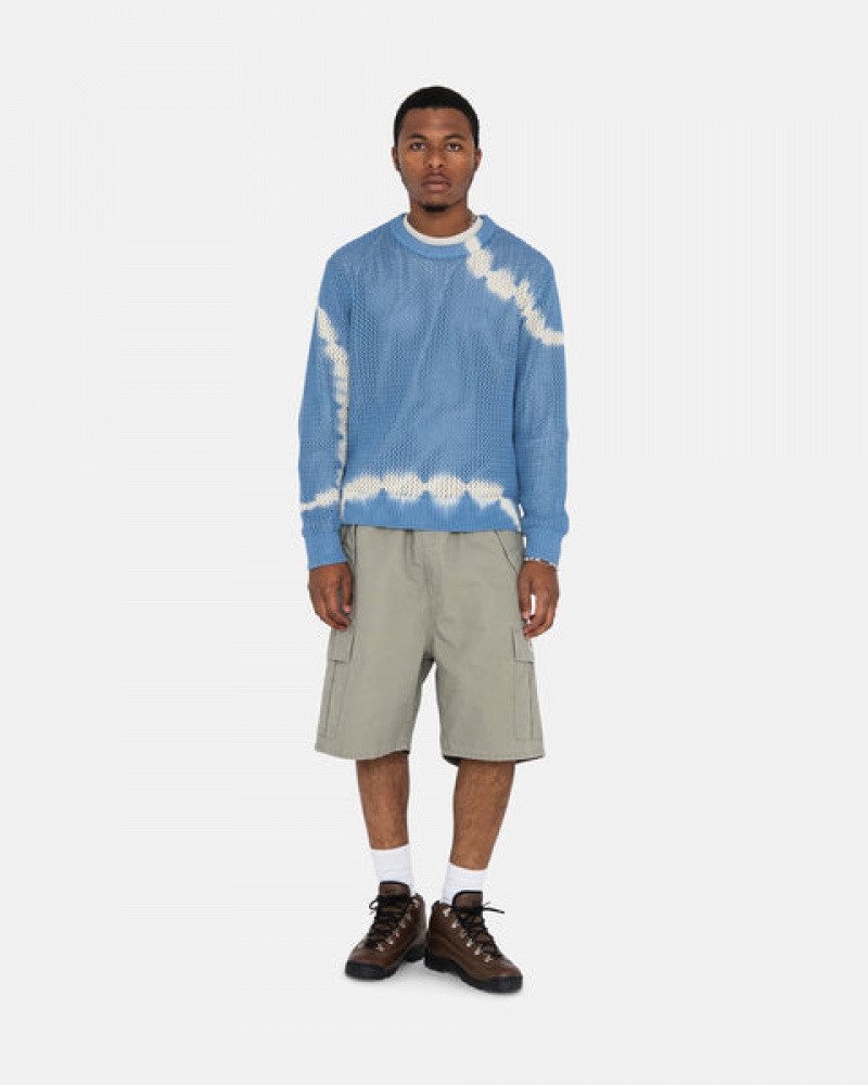 Stussy Ripstop Cargo Beach Kısa Şort Erkek Zeytin Yeşili Türkiye | LDV-4838