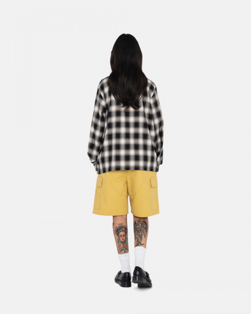 Stussy Ripstop Cargo Beach Kısa Şort Erkek Sarı Türkiye | JUP-9017