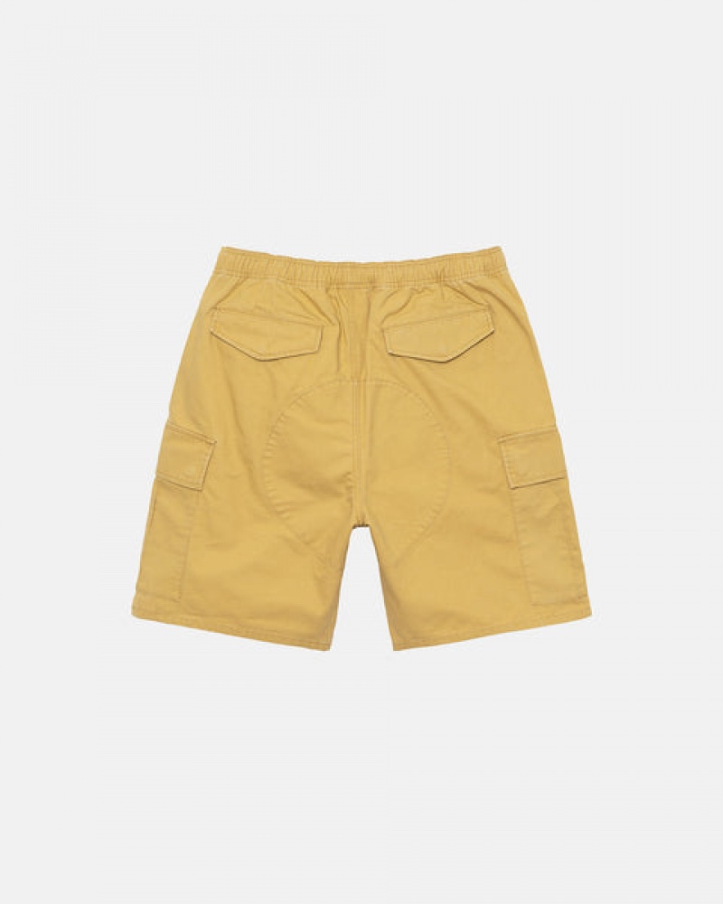 Stussy Ripstop Cargo Beach Kısa Şort Erkek Sarı Türkiye | JUP-9017