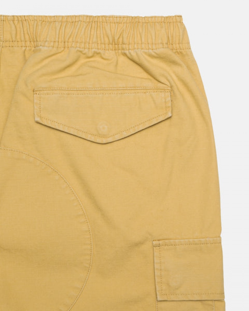 Stussy Ripstop Cargo Beach Kısa Şort Erkek Sarı Türkiye | JUP-9017