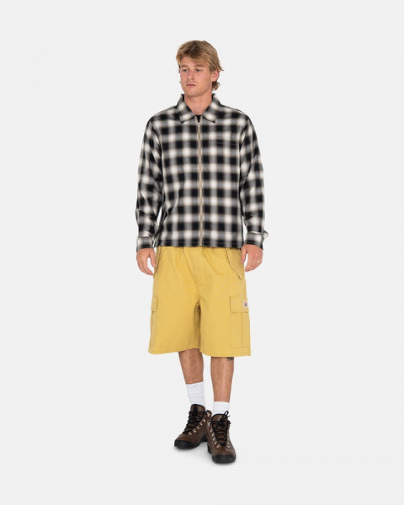 Stussy Ripstop Cargo Beach Kısa Şort Erkek Sarı Türkiye | JUP-9017