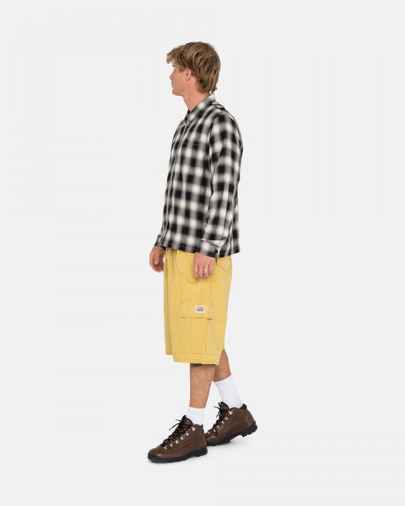 Stussy Ripstop Cargo Beach Kısa Şort Erkek Sarı Türkiye | JUP-9017