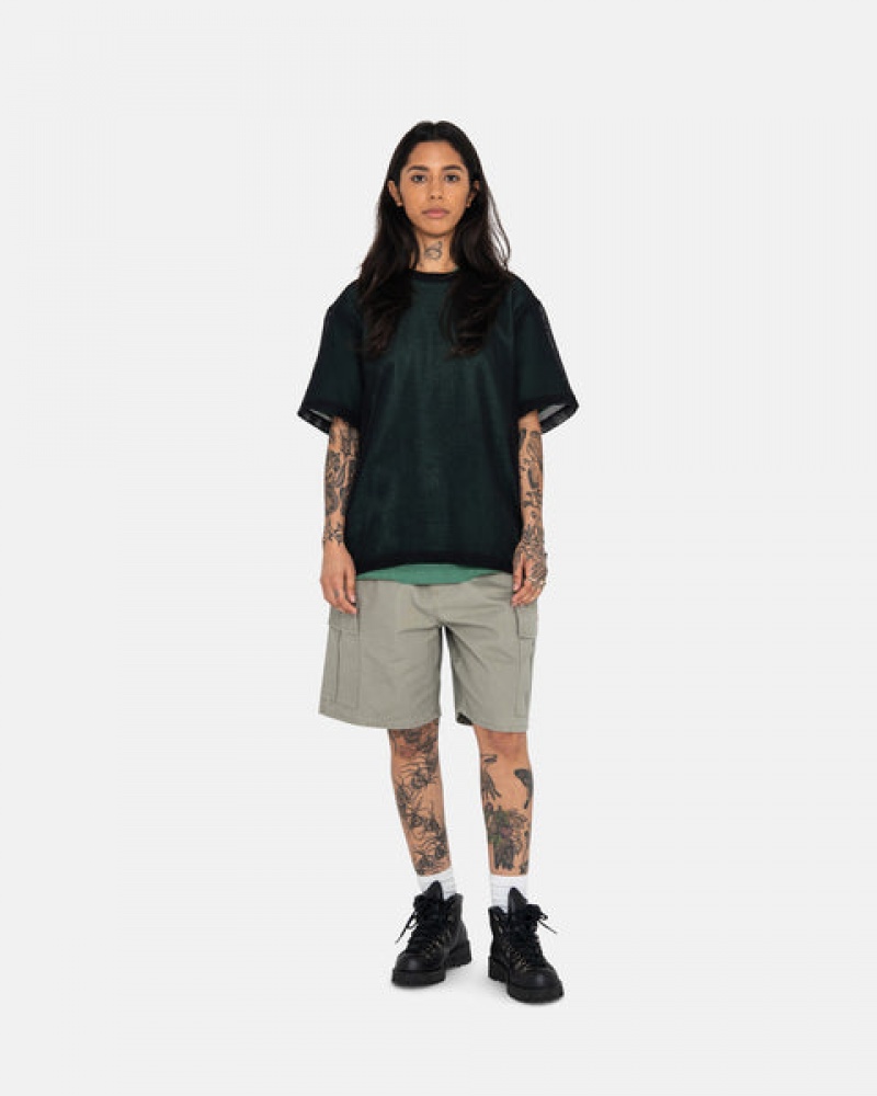 Stussy Ripstop Cargo Beach Kısa Şort Kadın Zeytin Yeşili Türkiye | QQV-1190
