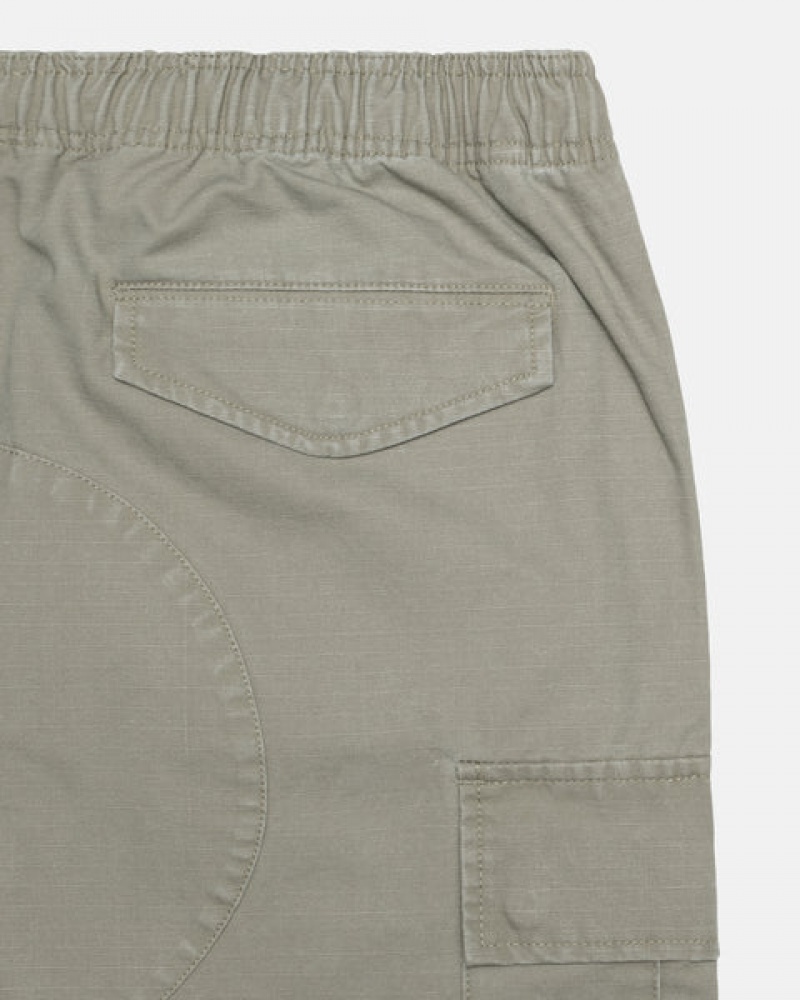 Stussy Ripstop Cargo Beach Kısa Şort Kadın Zeytin Yeşili Türkiye | QQV-1190