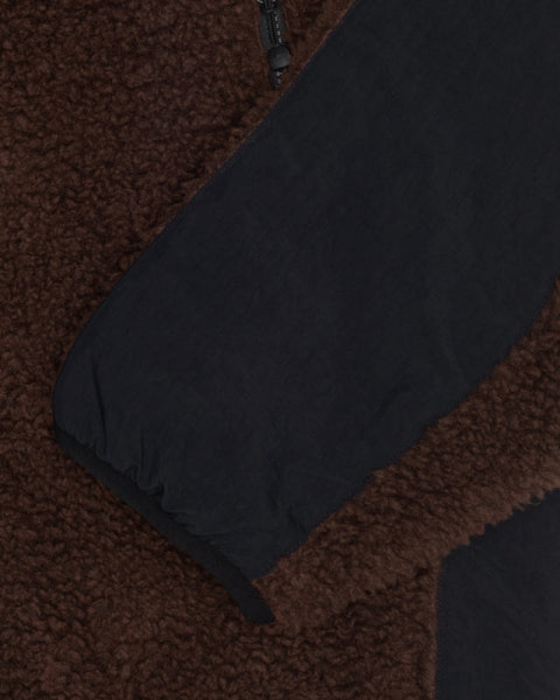 Stussy Sherpa Paneled Kukuletalı Jacket Mont Erkek Kahverengi Türkiye | FJU-4870