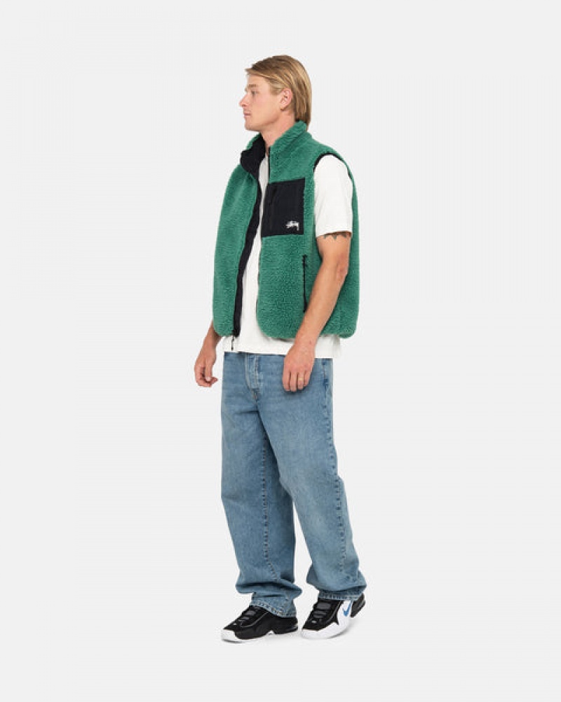 Stussy Sherpa Reversible Vest Yelek Kadın Turkuaz Türkiye | ACG-3634