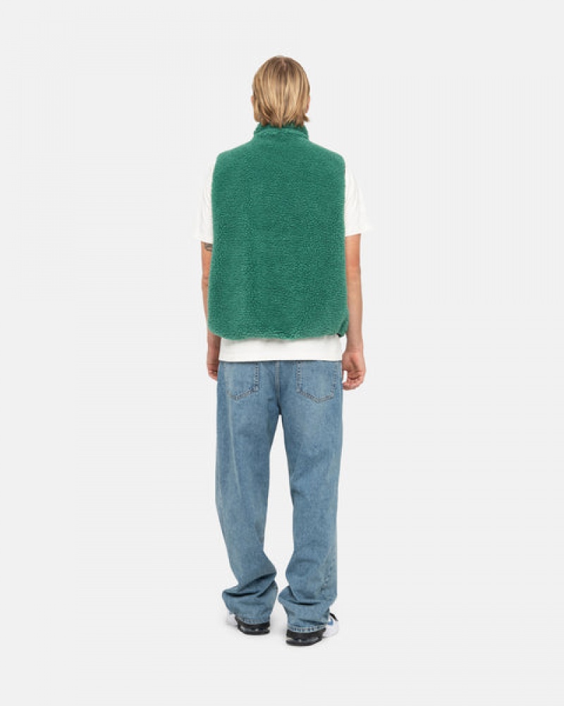Stussy Sherpa Reversible Vest Yelek Kadın Turkuaz Türkiye | ACG-3634
