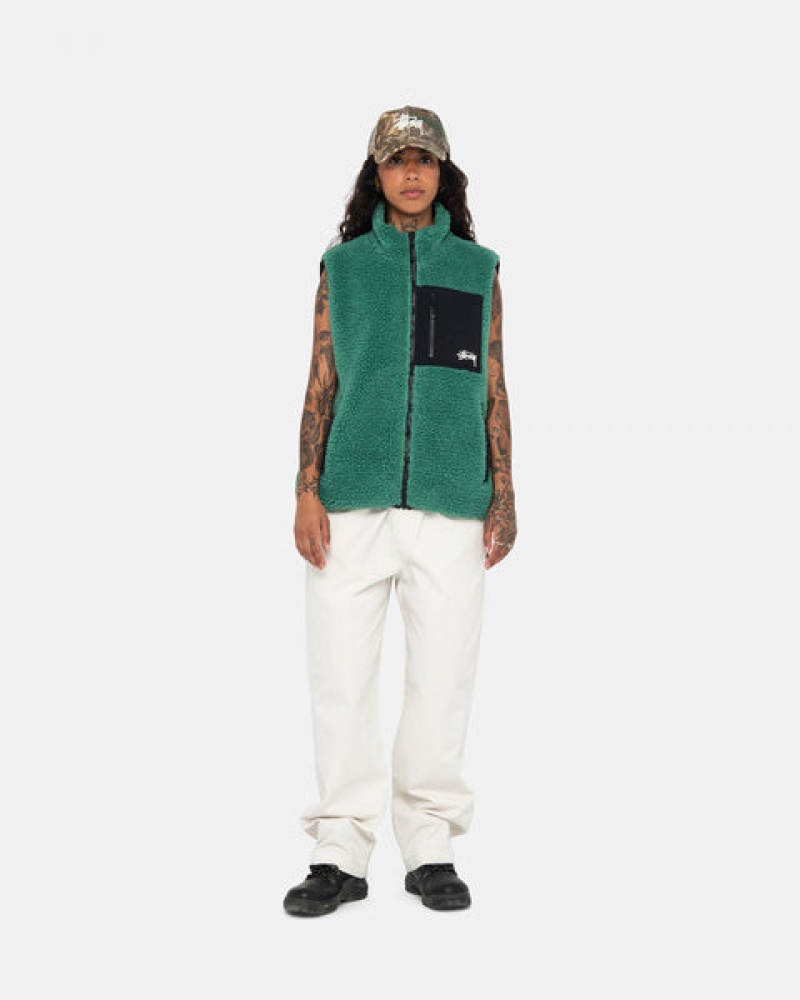 Stussy Sherpa Reversible Vest Yelek Kadın Turkuaz Türkiye | ACG-3634