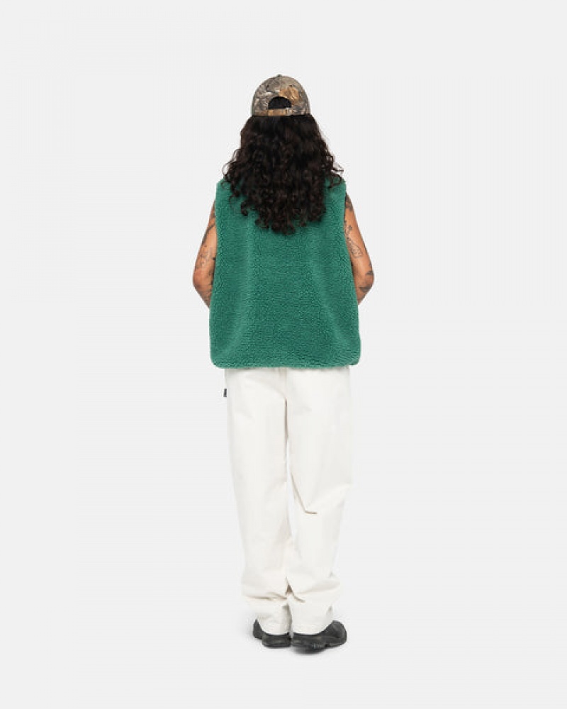 Stussy Sherpa Reversible Vest Yelek Kadın Turkuaz Türkiye | ACG-3634
