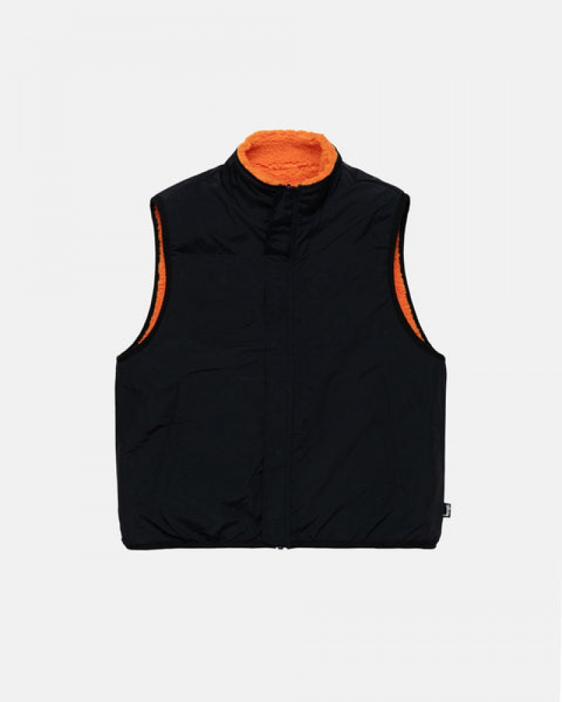 Stussy Sherpa Reversible Vest Yelek Kadın Sarı Türkiye | QDZ-8167
