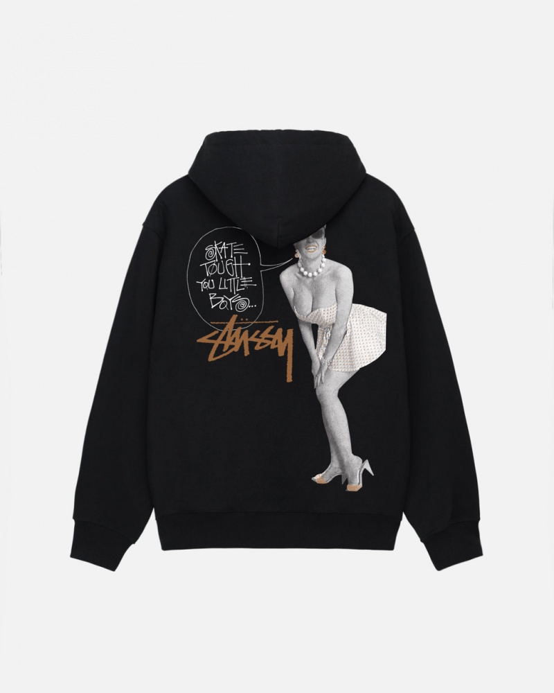 Stussy Skate Tough Hoodie Kadın Siyah Türkiye | SZX-3984