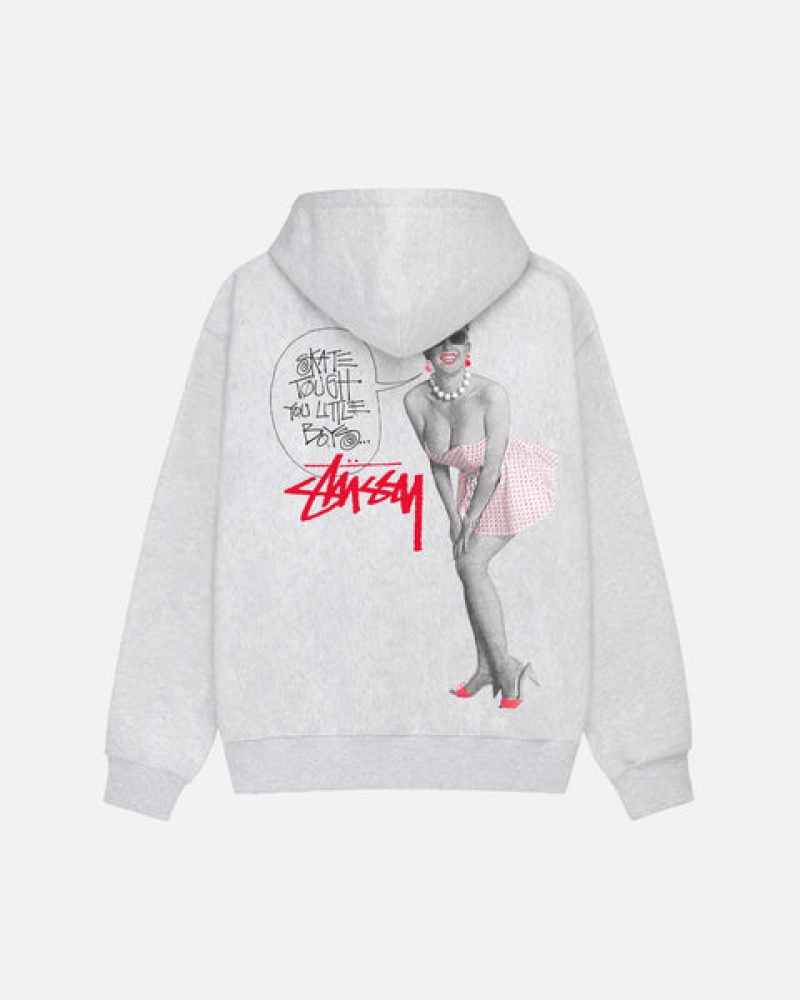 Stussy Skate Tough Zip Hoodie Erkek Gri Türkiye | FEX-7631