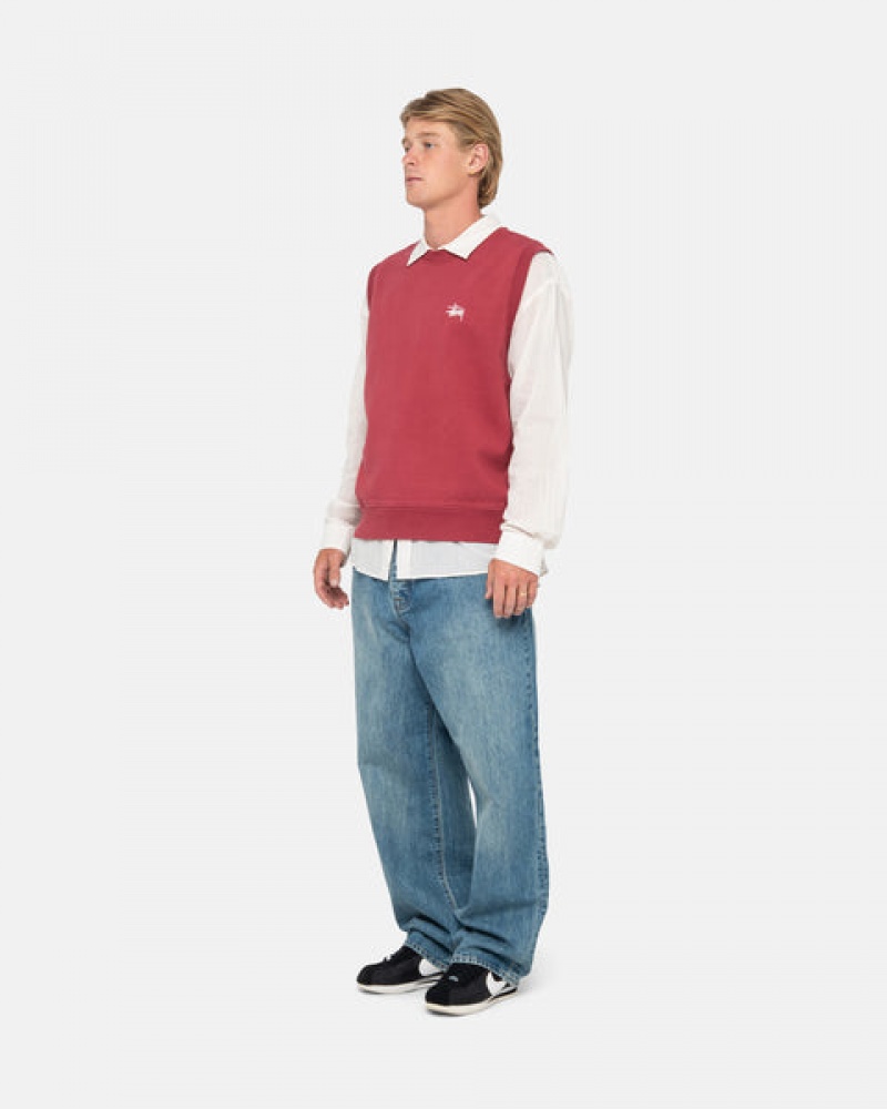 Stussy Stock Fleece Vest Tişörtü Kadın Bordo Türkiye | RSC-4725