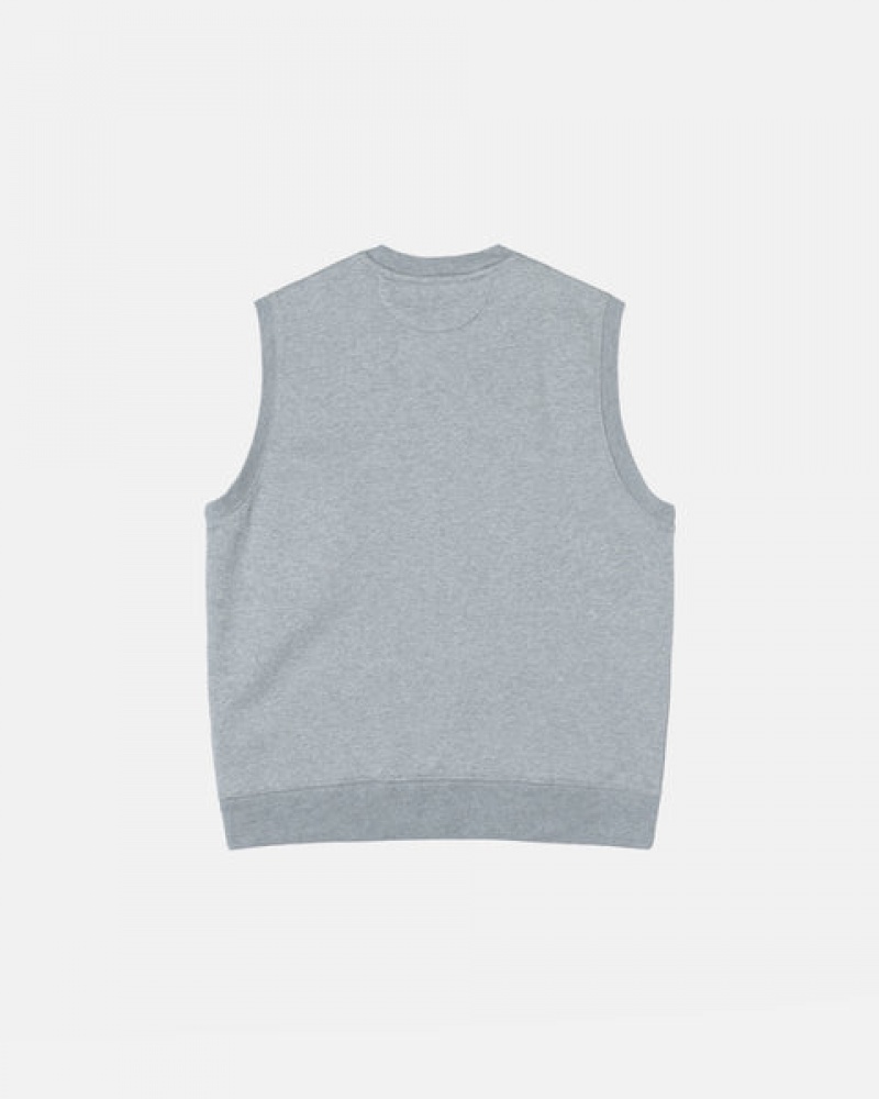 Stussy Stock Fleece Vest Tişörtü Kadın Gri Türkiye | CIO-4915