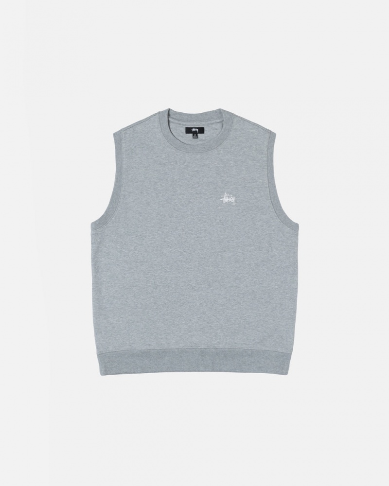 Stussy Stock Fleece Vest Tişörtü Kadın Gri Türkiye | CIO-4915