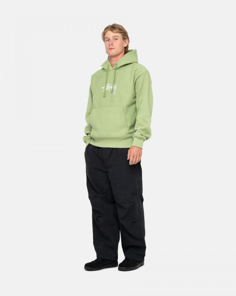 Stussy Stock Logo Applique Hood Tişörtü Kadın Yeşil Türkiye | MFO-0420