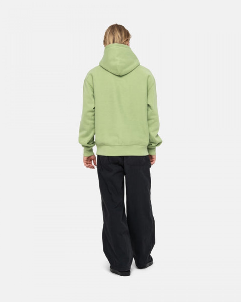 Stussy Stock Logo Applique Hood Tişörtü Kadın Yeşil Türkiye | MFO-0420