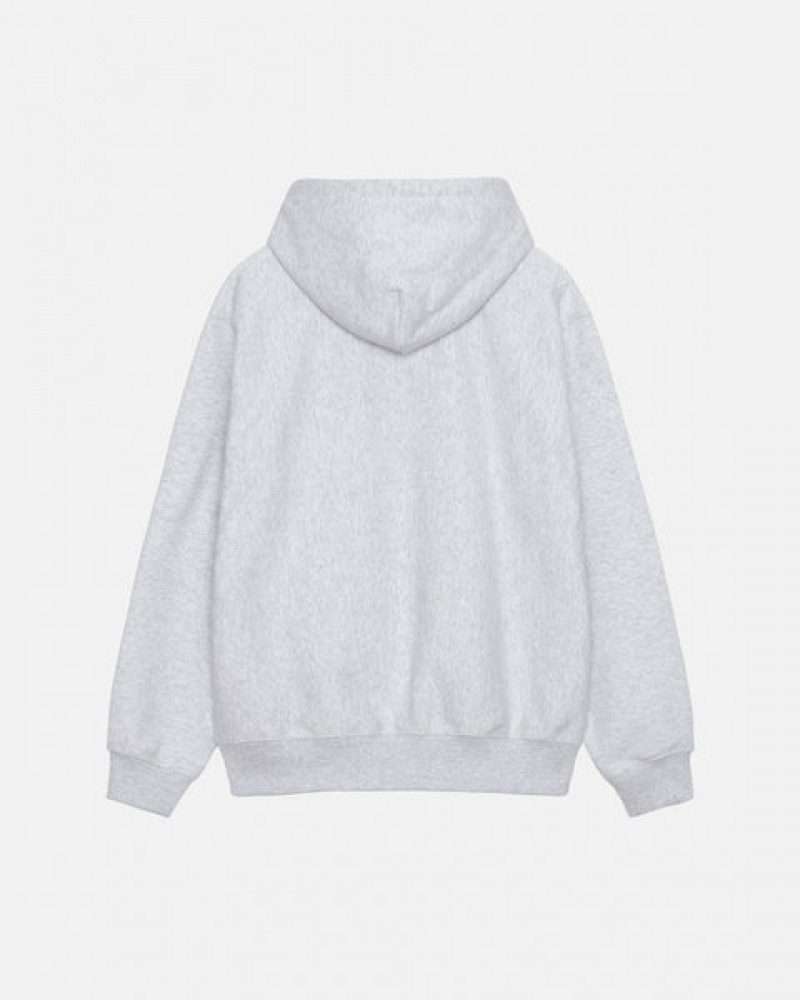 Stussy Stock Logo Applique Hoodie Erkek Gri Türkiye | EBK-1578