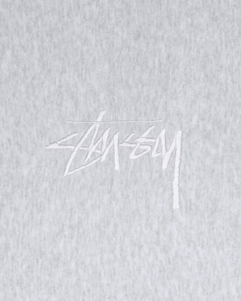 Stussy Stock Logo Applique Hoodie Erkek Gri Türkiye | EBK-1578