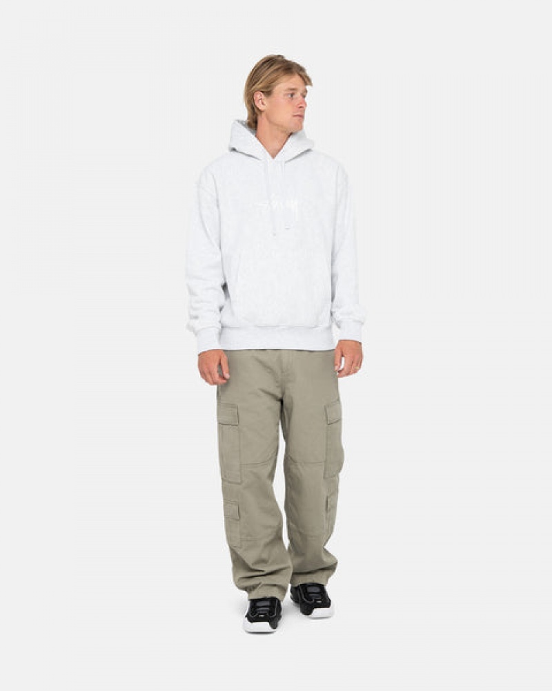 Stussy Stock Logo Applique Hoodie Erkek Gri Türkiye | EBK-1578