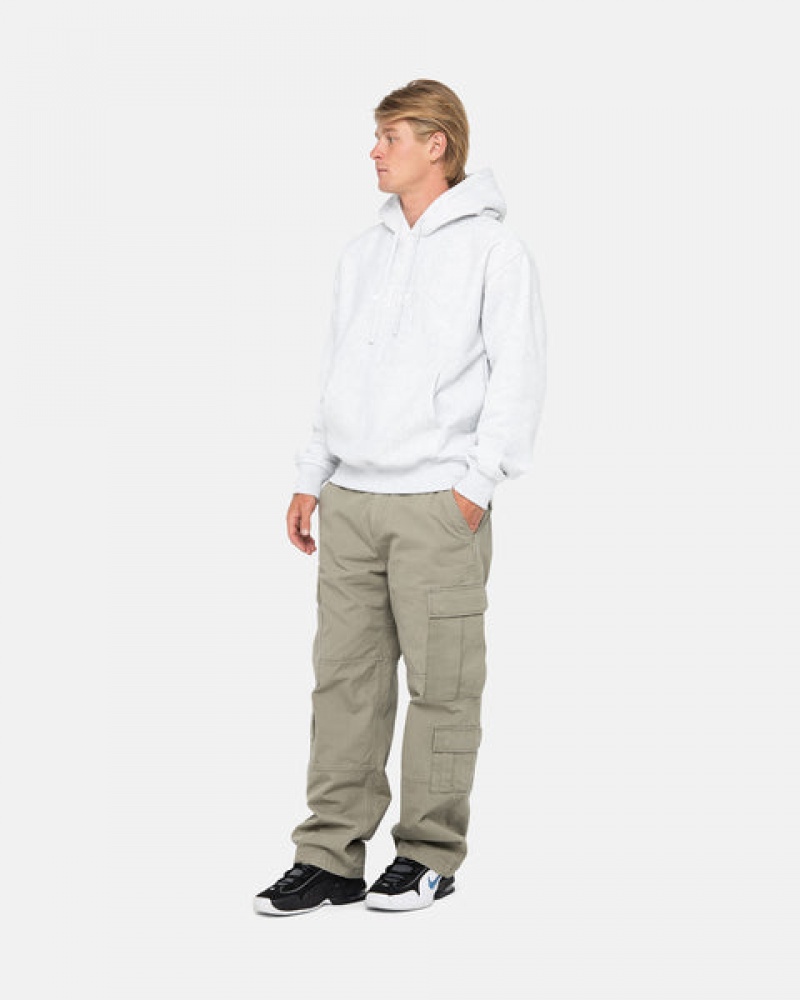 Stussy Stock Logo Applique Hoodie Erkek Gri Türkiye | EBK-1578