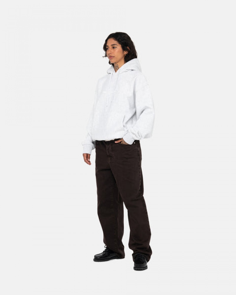 Stussy Stock Logo Applique Hoodie Erkek Gri Türkiye | EBK-1578