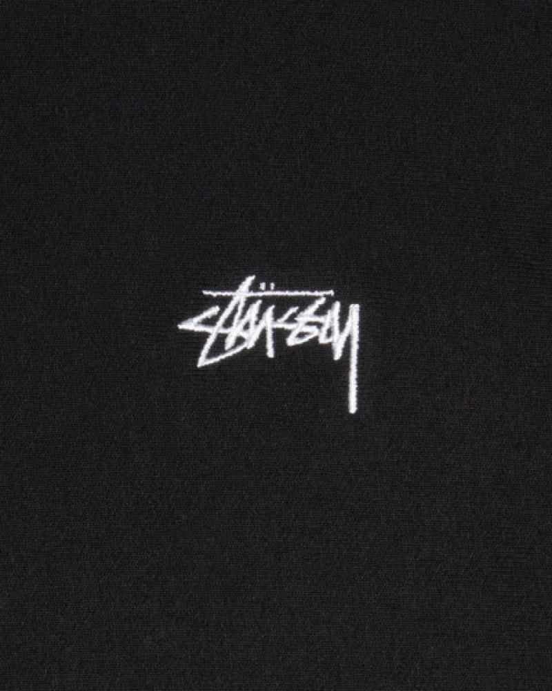 Stussy Stock Logo Crew Tişörtü Kadın Siyah Türkiye | RYT-5934