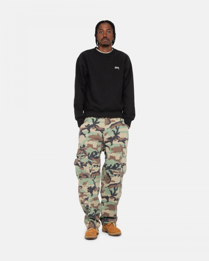 Stussy Stock Logo Crew Tişörtü Kadın Siyah Türkiye | RYT-5934