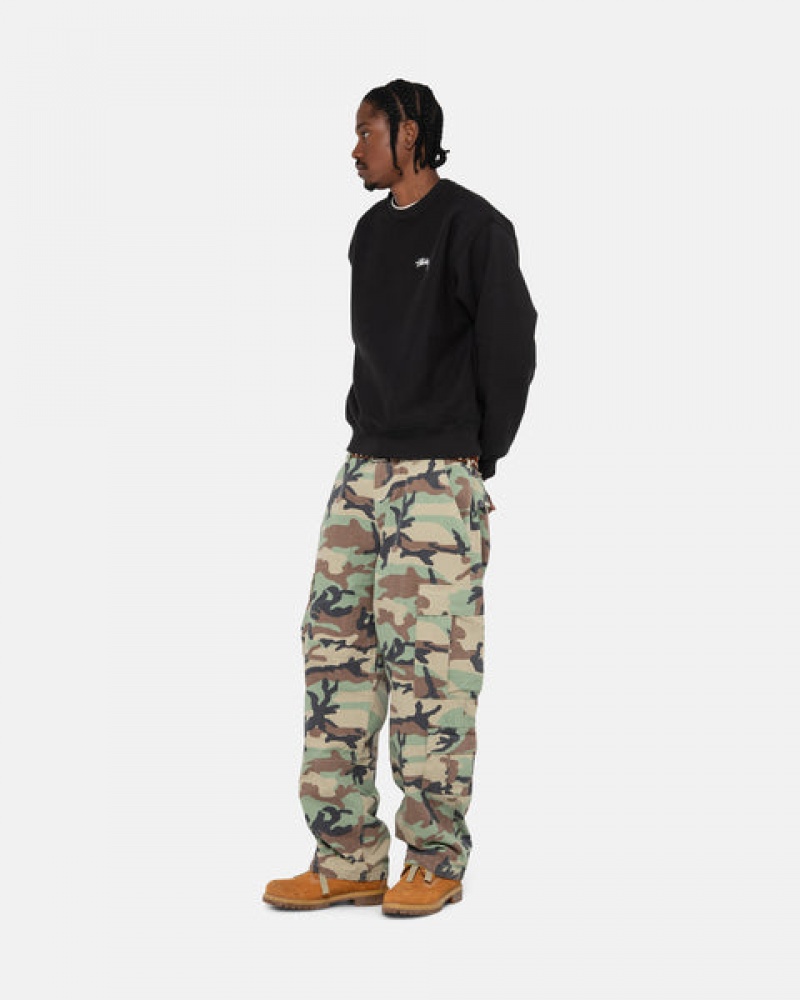 Stussy Stock Logo Crew Tişörtü Kadın Siyah Türkiye | RYT-5934