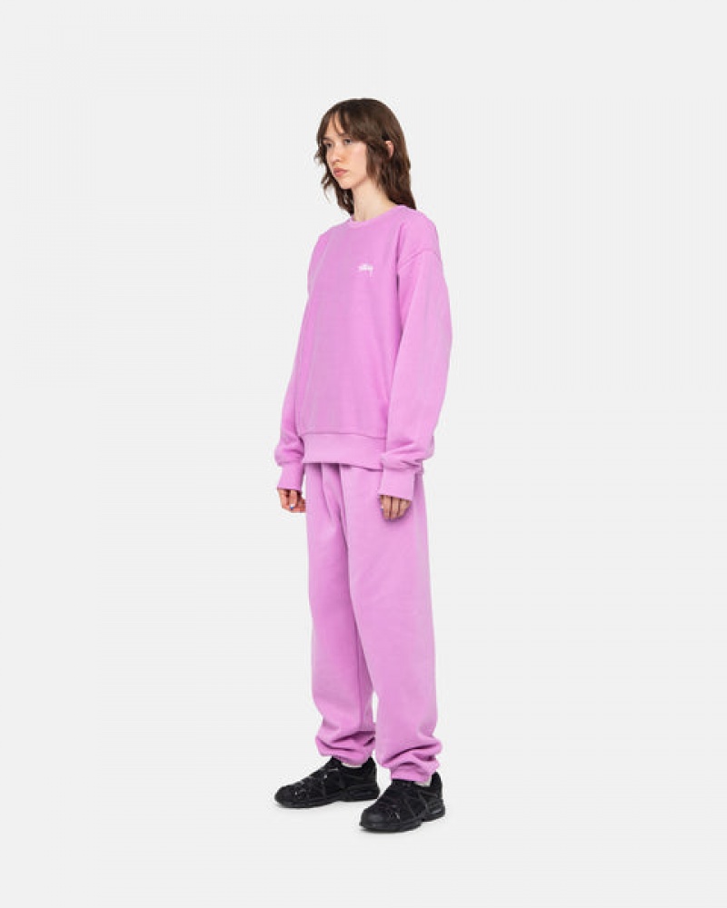 Stussy Stock Logo Sweatpant Eşofman Altı Erkek Mor Türkiye | IOR-7994
