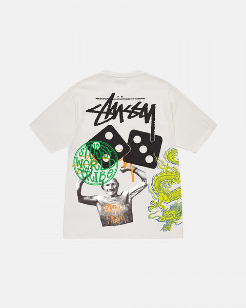 Stussy Strike Pigment Dyed Tee T shirt Erkek Bej Rengi Türkiye | NZO-1501