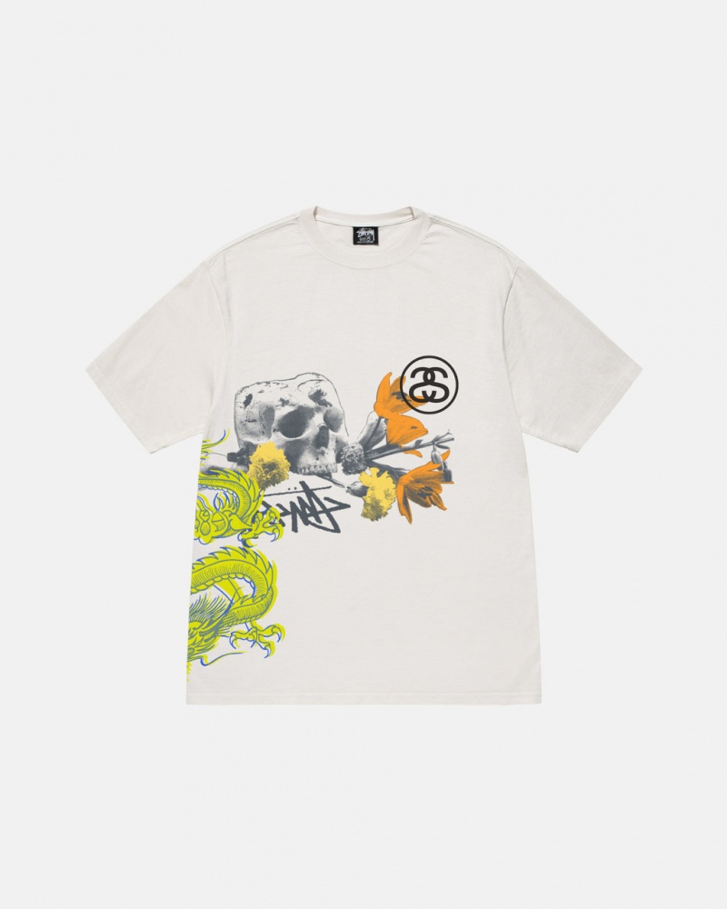 Stussy Strike Pigment Dyed Tee T shirt Erkek Bej Rengi Türkiye | NZO-1501