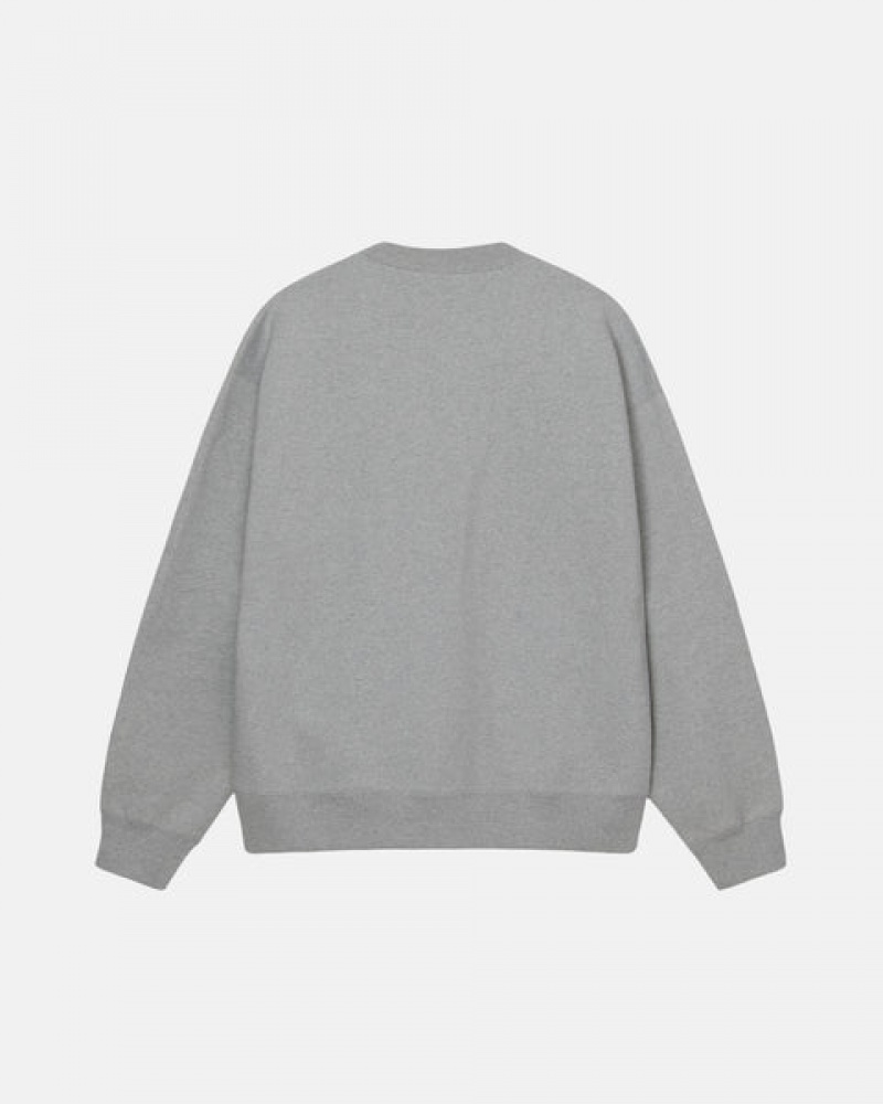 Stussy Fleece Crew Tişörtü Erkek Koyu Gri Türkiye | TTW-4213