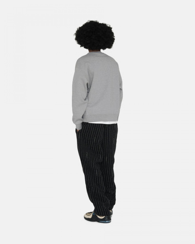 Stussy Fleece Crew Tişörtü Erkek Koyu Gri Türkiye | TTW-4213
